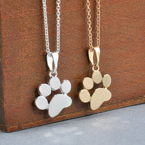 Cute Dogs Footprints Pendant Necklace