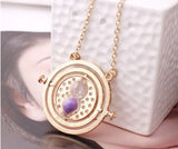 Gold plated time turner necklace