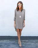 Autumn Fashion Loose Long Sleeve Chiffon Dress