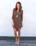 Autumn Fashion Loose Long Sleeve Chiffon Dress