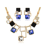 Gold Plated Filled Rhinestone Crystal Acrylic Geometric Necklace