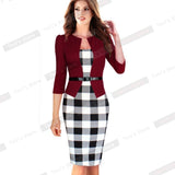 Faux Full Sleeve Sheath Work dress