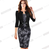 Faux Full Sleeve Sheath Work dress