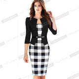 Faux Full Sleeve Sheath Work dress