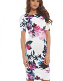 Elegant Floral Print  Business Casual Party Dress