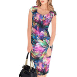 Elegant Floral Print  Business Casual Party Dress