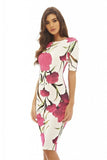 Elegant Floral Print  Business Casual Party Dress