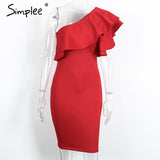 Simplee Autumn sexy ruffles short dress