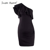 Simplee Autumn sexy ruffles short dress