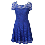 Floral Lace Short Sleeve Party Casual Mini Dress