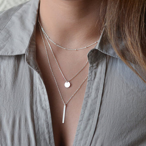 Simple Gold Silver Plated Necklace